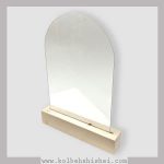 استند چوبی رومیزی بزرگ + شیشه هلالی